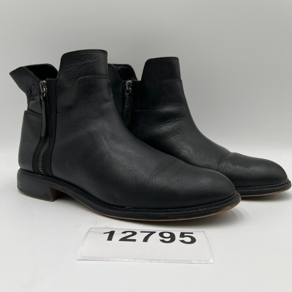 Franco Sarto Halford Ankle Bootie Womens 11M Black Leather Side Zip Dress Shoes